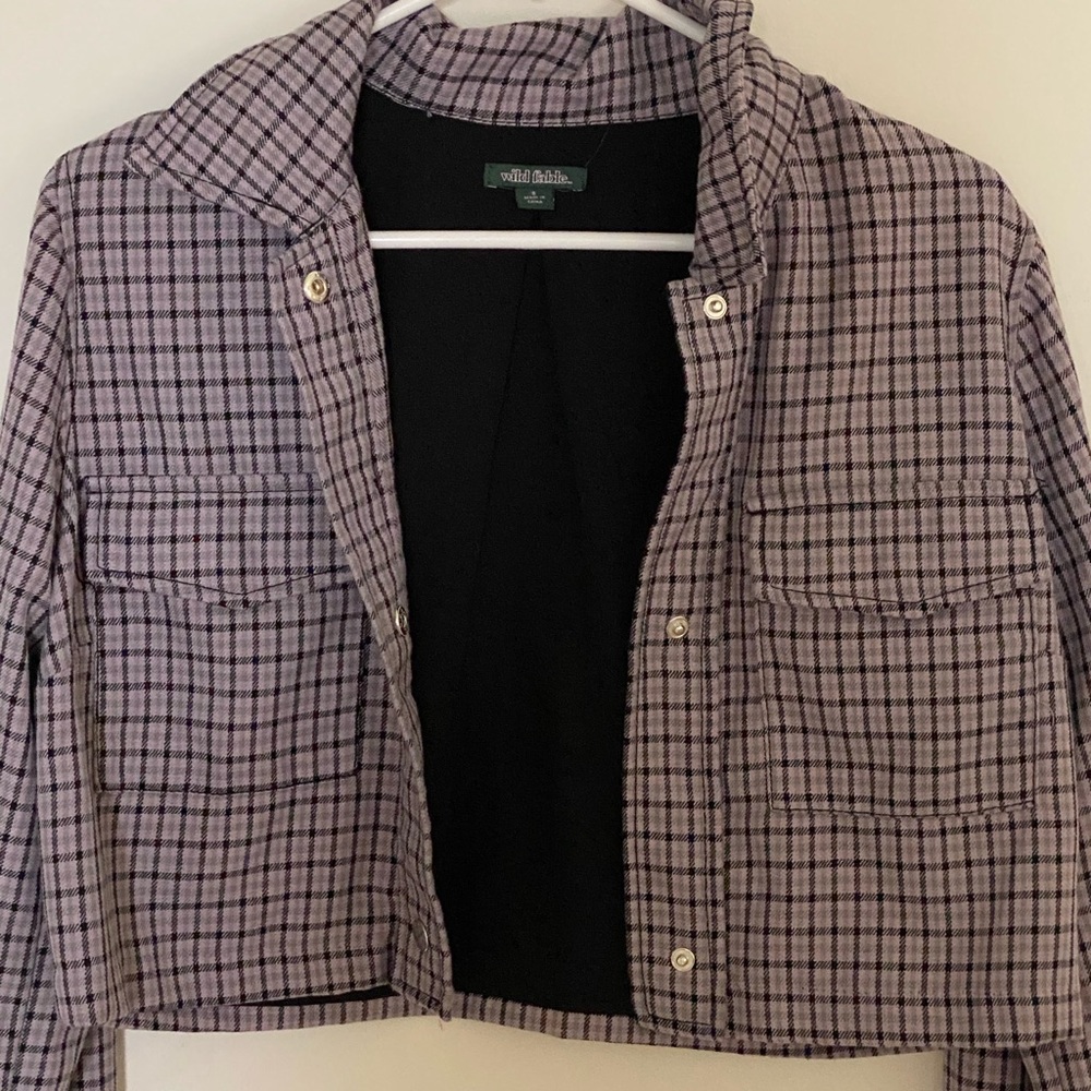 cropped checkered jacket